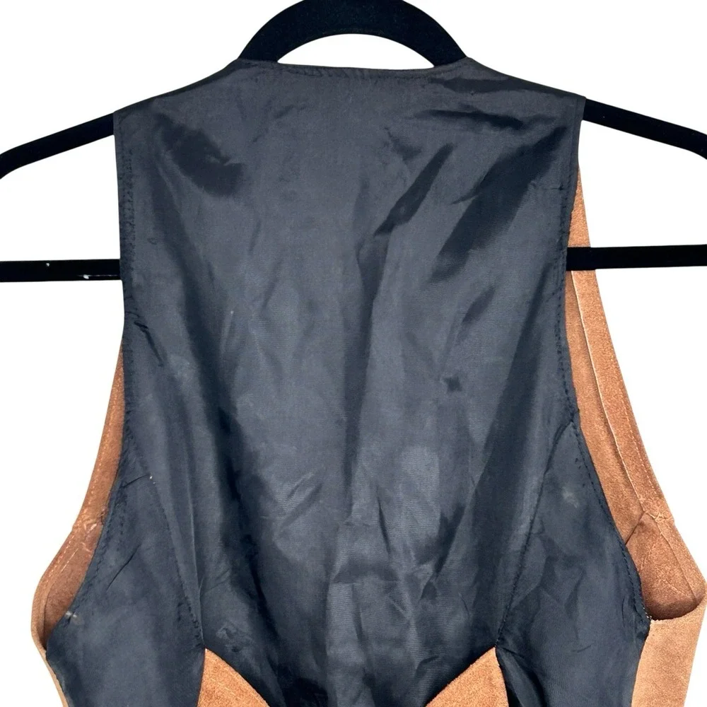 Vintage Phoenix Suede Vest Small Brown Western Indie Cowgirl‎ Rodeo Boho 80s USA - Picture 6 of 10